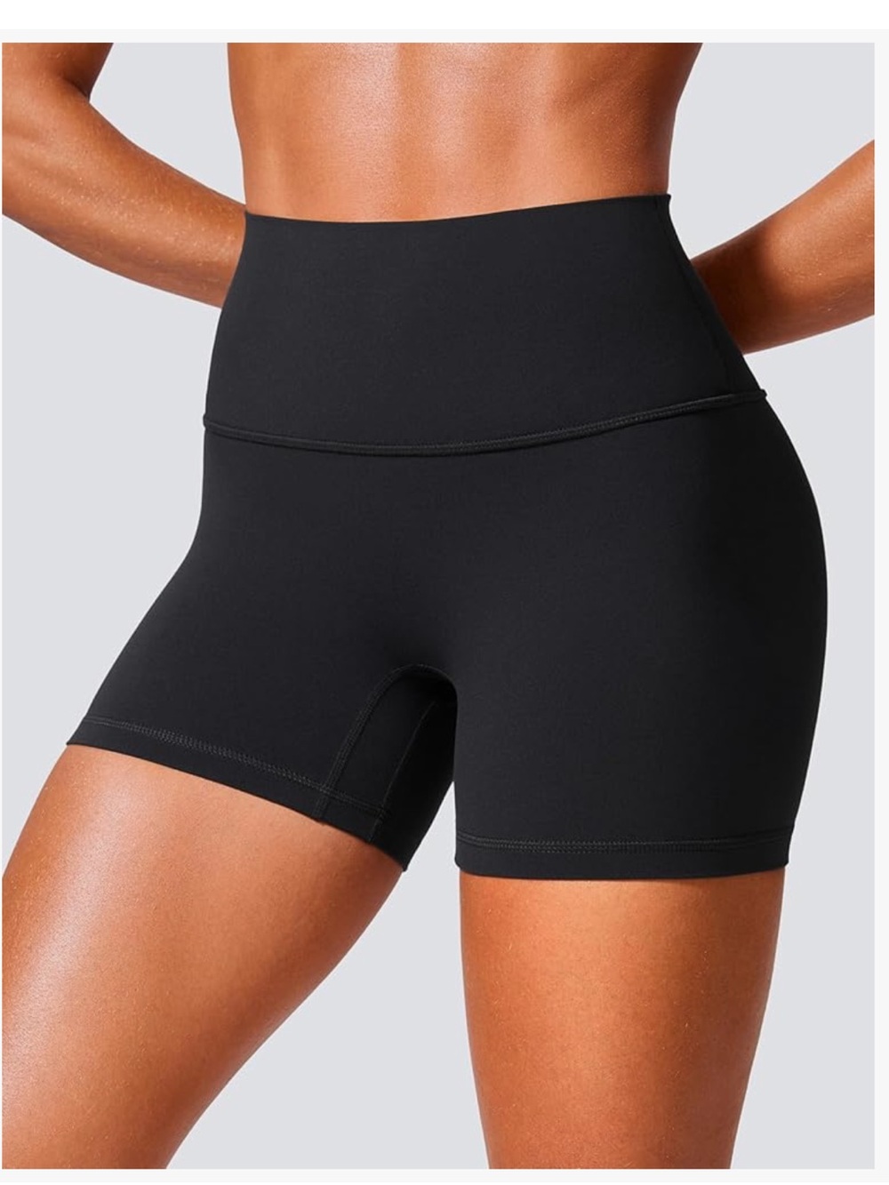 CRZ YOGA Black High-Rise Bike Shorts
